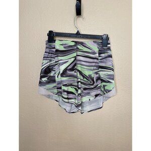 Lululemon Womens Hotty Hot Shorts Size 4‎ Swirled Green Running polyester